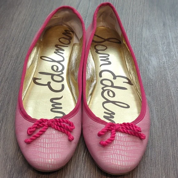 NWOT Sam Edelman Cherise - Fuchsia Ballet Flats w/ Bow- size 7.5 - Picture 2 of 8